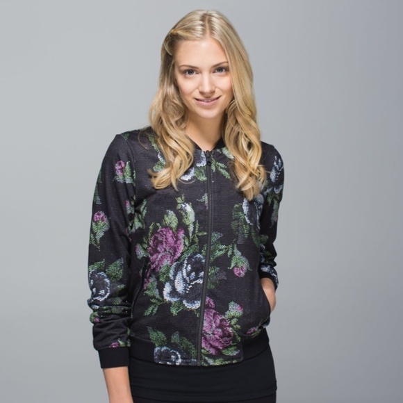 Lululemon Party Bomb Jacket Garden Party Smooth Silver Multi / Black - Size 4‎ - Picture 1 of 15